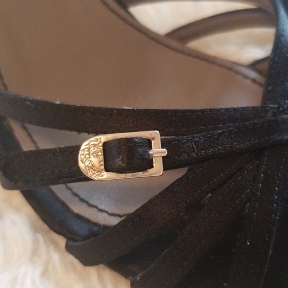 Versace Lucite heel satin sandal medusa hardware 8 - Picture 4 of 8